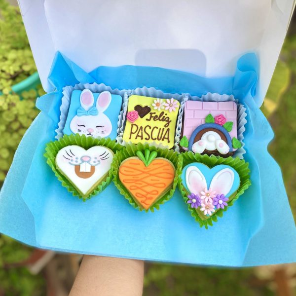 Conjunto de postres temáticos para celebrar la Pascua con dulzura y encanto.