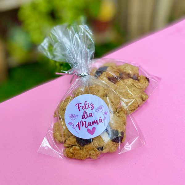 Deliciosa galleta de avena decorada para celebrar el Día de la Madre.